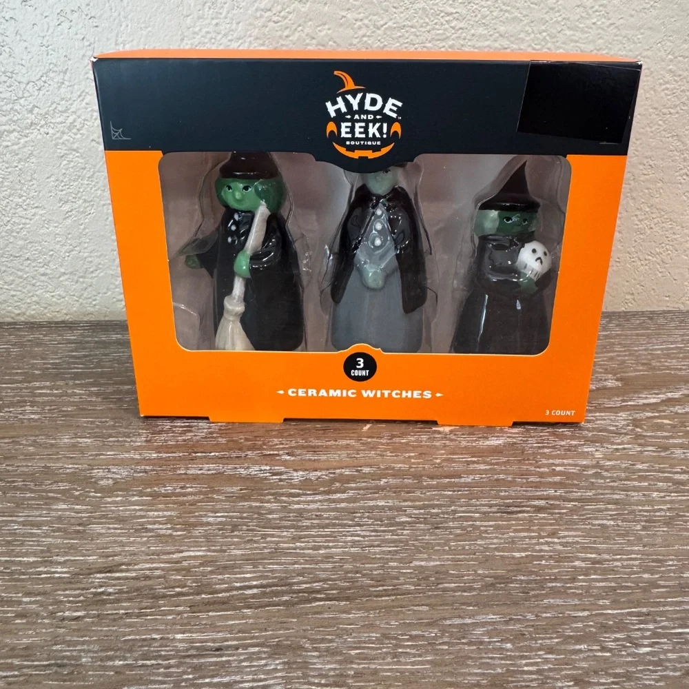 Target Hyde & EEK! Halloween SET OF 3 Ceramic Witches Decorative Figurines